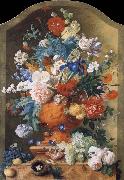 Flowers in a Terracotta Vase HUYSUM, Jan van